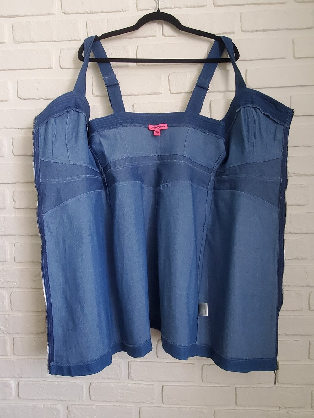 Betsey Johnson Zip Front Sweetheart Bustier Denim Mini Dress Size 12 - Picture 11 of 14
